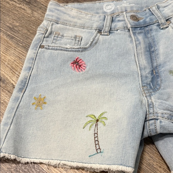 Wonder Nation Kids Embroidered Denim Shorts Set - Picture 3 of 16